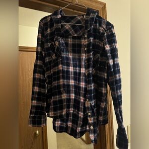 Aeropostale Dark Blue Plaid Shirt with Hood
